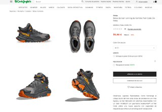 Botas Hoka Code GoreTex Hombre por 94,98€