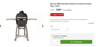 Buccan BBQ - Sunbury Smokey Egg - Compact - Zwart voor €149,95 bij Nrcwebwinkel