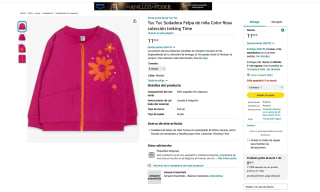 Tuc Tuc Sudadera Felpa de niña Color Rosa colección treking Time por 11,95€