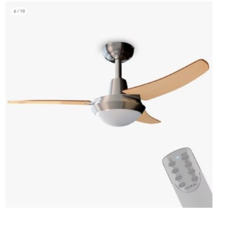 Ventilador de Techo con Mando a Distancia y Luz EnergySilence Aero 480. 65 W, 106 cm de Diámetro, 3 Aspas Reversibles, 3 Velocidades, Acabado en Madera Nogal/Haya por 48.74€