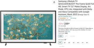 Samsung The Frame QE32LS03C - 32 inch - QLED - 2023 voor €299 bij Amazon