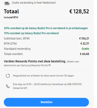 Galaxy Buds2 Pro voor €128,52 in de Samsung Store