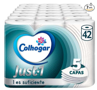 42 rollos Papel higienico Colhogar Just 1 7x6 Ultra Suave 5 Capas por 16.72€