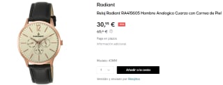 Reloj Radiant RA415605 de Hombre Analogico de Cuarzo con Correa de Piel por 30.95€
