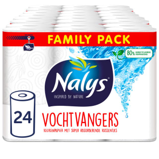 48 rollen Nalys vochtvangers keukenpapier voor €21,12 bij Plein