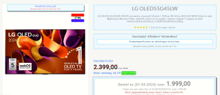 LG OLED65G45LW Gallery design OLED Smart televisie voor €1999 bij Helmondshandelshuis