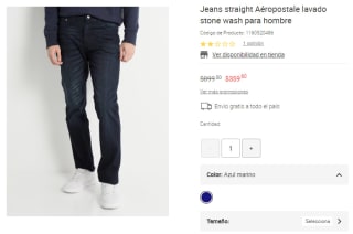 Jeans Straight Aéropostale Stone Wash por $360 | Liverpool