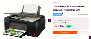 Canon Pixma wifi-multifunctionele printer voor €129 bij Ibood