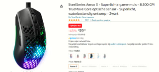 SteelSeries Aerox 3 Onyx 2022 gaming muis voor €39,99 bij Amazon