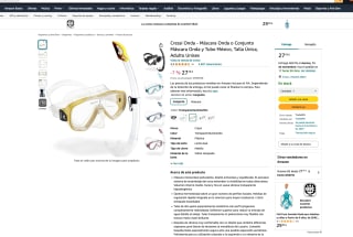 Máscara Cressi Onda Onda o Conjunto y Tubo México por solo 27,78€