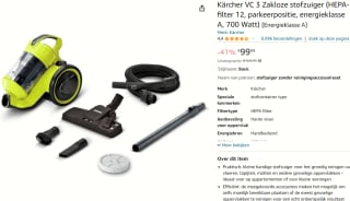 Kärcher VC 3 - Stofzuiger zonder zak voor €99,99 bij Amazon