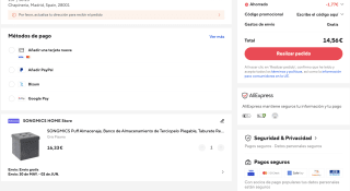 Puff Almacenaje de Terciopelo Plegable por solo 14,56€