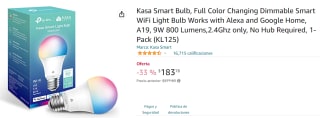 Kasa Smart Bulb Full Color a $184 en Amazon