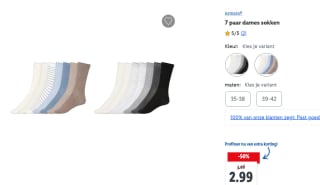 7 paar dames esmara sokken voor €2,99 in de Lidl webshop