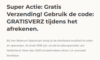 Gratis verzending bij Van Beekum Specerijen