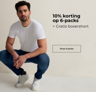 10% korting op alle 6-packs, of 3 keer 2-pack + gratis boxershort bij Girav