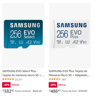 Hasta 42% de rebaja en MicroSD Samsung Evo en Amazon