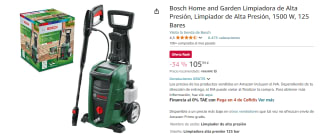Bosch Home and Garden Limpiadora de Alta Presión 1500 W, 125 Bares por 105,99€