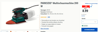 PARKSIDE® Multischuurmachine 200 W Inclusief schuurpapier voor €8,99