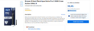 Brosse à dents électrique Oral B Pro 3 à 58,40€