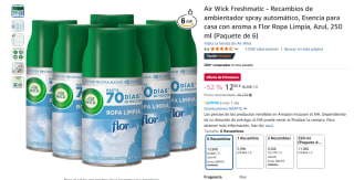 6 botes Air Wick Freshmatic Esencia Ropa Limpia por 12,60€