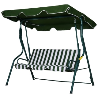 Marca Outsunny Columpio Balancín de Jardín Exterior 3 Plazas de Metal con Cojín y Techo Ajustable (200kg) por 74,50€
