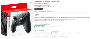 Manette Nintendo Switch Pro à 54,99€