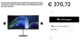Acer CB342CUR 34" monitor voor €370,72 bij Caps