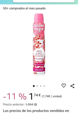 Tulipán Negro Desodorante Fresa y Nata 200ml mujer por 1,74€.