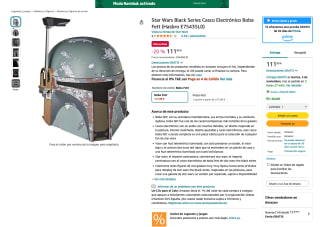 Casco Star Wars Black Series Electrónico Boba Fett (Hasbro E75435L0) por solo 111,99€