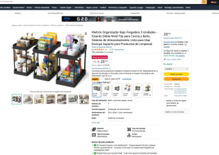 Organizador Bajo Fregadero 3 Unidades Estante Doble Nivel Fijo con Soporte para Productos de Limpieza por solo 19,79€