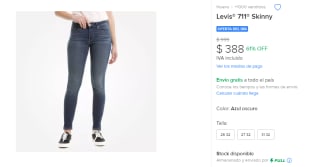 Jean para Mujer Levis 711 Skinny por $388 en Mercado Libre