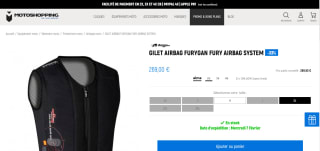 Gilet Airbag Furygan Fury Airbag System à 269€