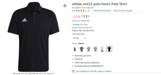 Adidas Entrada 22 Polo shirt voor €11,95 bij Amazon