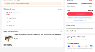 Mesa de centro Elevable 90x50x36 cm Nyana Home por 34,03€