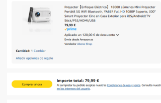 Proyector 18000 Lúmenes Mini Proyector Portátil 5G WiFi Bluetooth, YABER Full HD 1080P por 79,99€