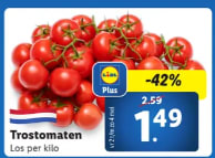 1 kg Trostomaten voor €1,49 met de Lidl plus app