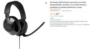 Auriculares gaming - JBL Quantum 200, Multiplataforma, Jack 3.5mm por 29.99€