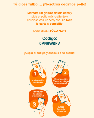 50% descuento en toda la carta solo hoy en Popeyes