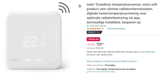 tado° Draadloze Temperatuursensor voor €59,99 bij Amazon