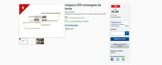 Lámpara LED rectangular de techo con ajuste progresivo del brillo por 42,99€