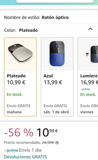HP Z3700 - Ratón inalámbrico por 10,99€.