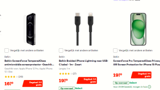 1+1 gratis op Belkin telefoon accessoires bij Bol.com