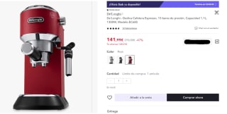 Cafetera De Longhi Dedica Style por 126,99€ en varios colores