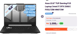 Asus 15.6" TUF Gaming F15 Laptop | Intel i7 voor €1099 bij Ibood
