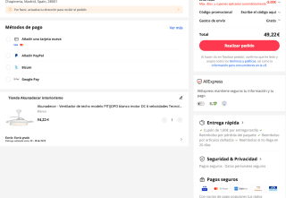 Ventilador Akunadecor de techo modelo PITIJOPO blanco motor DC 6 velocidades Tecnología Led 45W sistema CCT 4400 Lúmenes por 49,22€