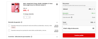 Móvil Google Pixel 9 de 12GB/256GB por 599€