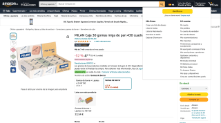 MILAN Caja 30 gomas miga de pan 430 cuadradas por 4,21€