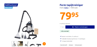 Ferm tapijtreiniger voor €79,99 bij de Action