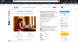 Monitor portátil ARZOPA IPS FHD de 15,6" por 49,99€